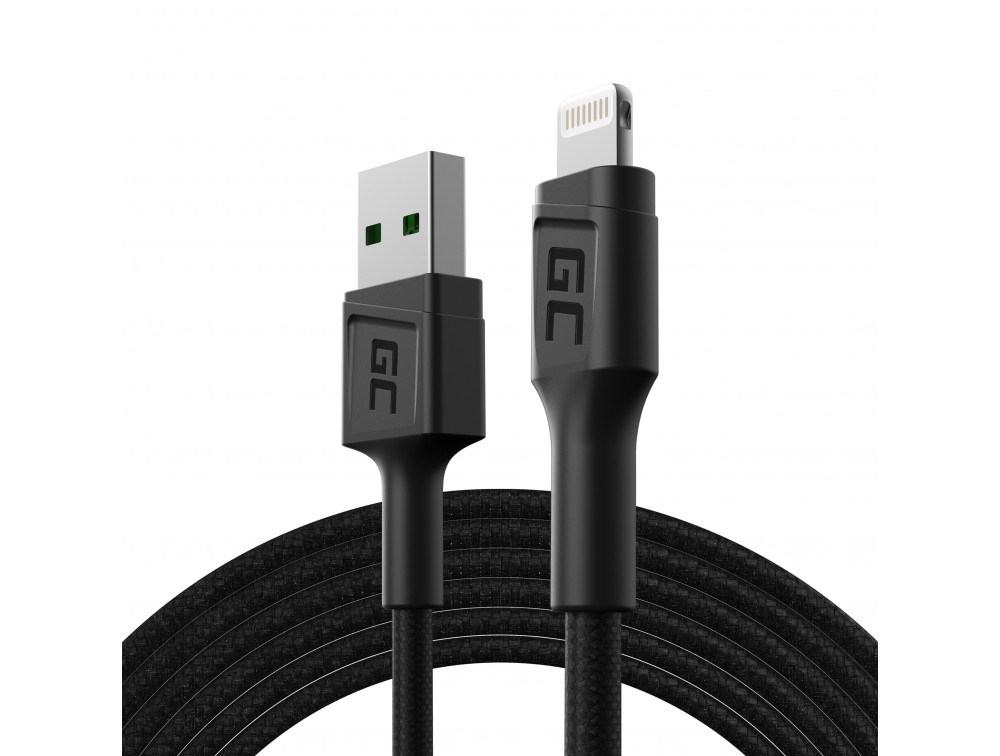 Green Cell KABGC18 lightning cable 2 m Black Green Cell KABGC18 lightning cable 2 m Black