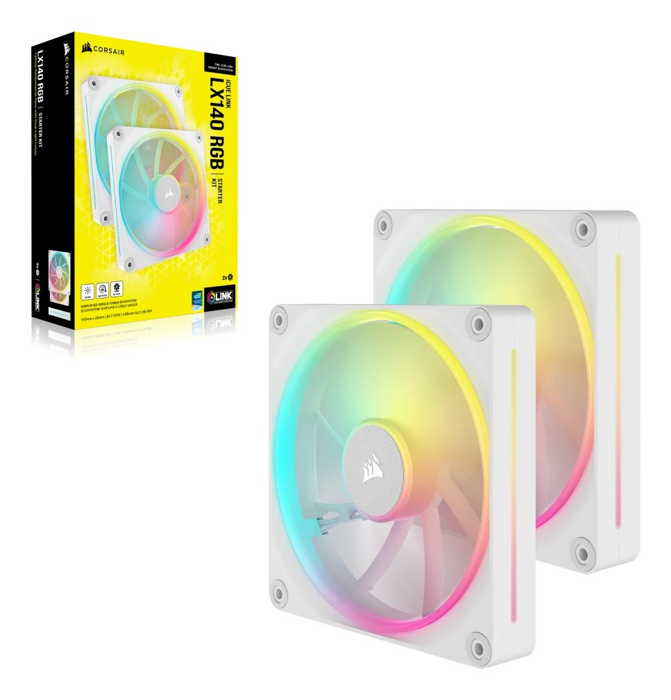 Corsair CO-9051032-WW computer cooling system Computer case Fan 14 cm White 2 pc(s) Corsair CO-9051032-WW computer cooling system Computer case Fan 14 cm White 2 pc(s)
