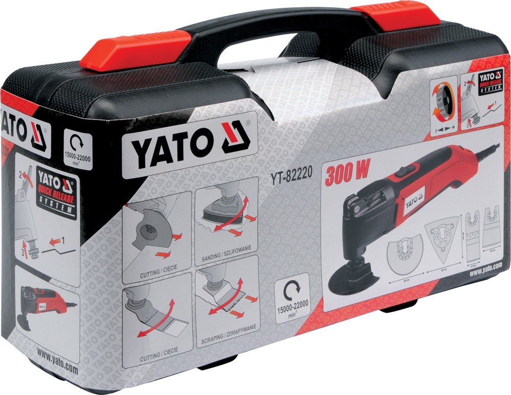 Yato YT-82220 oscillating multi-tool Black, Red 300 W 22000 OPM Yato YT-82220 oscillating multi-tool Black, Red 300 W 22000 OPM