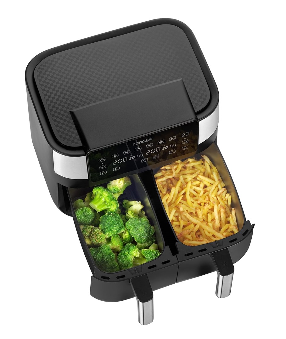 Air Fryer greaseless double fryer 8L FR8000 Black, Silver Air Fryer greaseless double fryer 8L FR8000 Black, Silver
