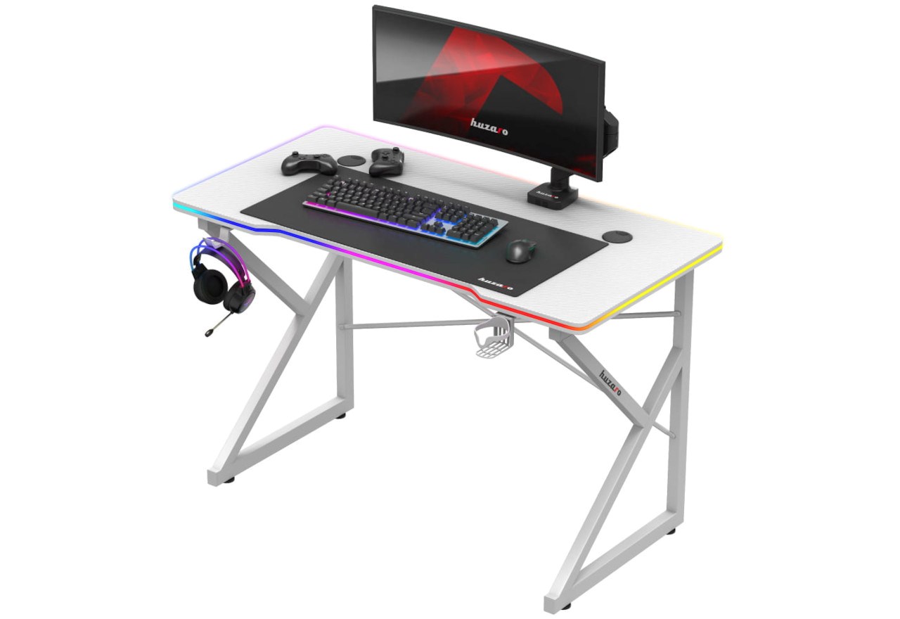 Huzaro Hero 1.7 RGB White - gaming table Huzaro Hero 1.7 RGB White - gaming table