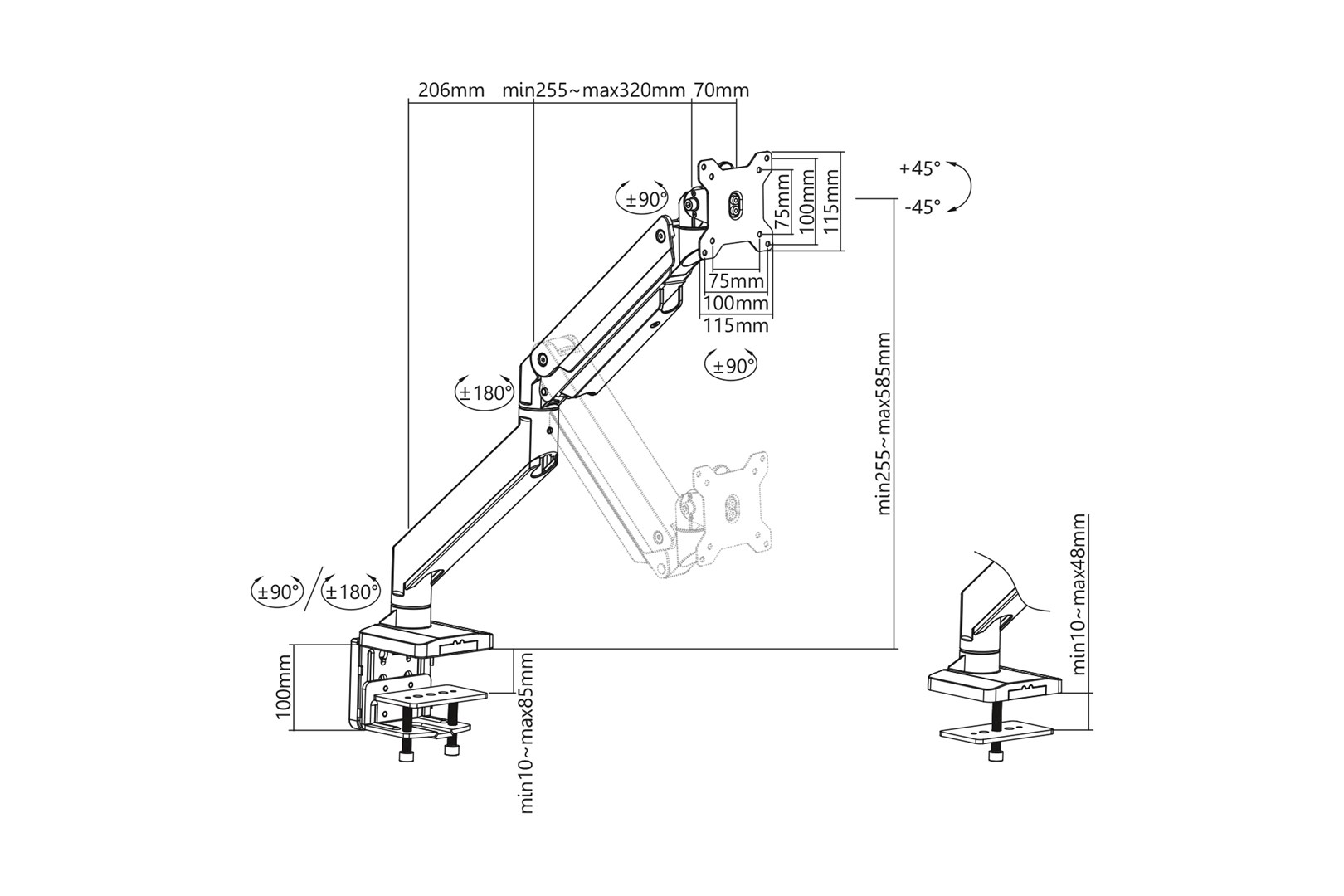 DIGITUS DA-90426 - monteringssat - Gas DIGITUS DA-90426 - monteringssat - Gas
