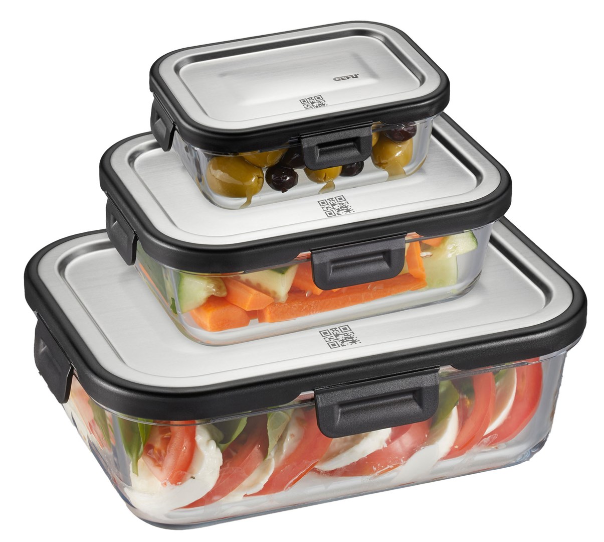 Set of 3 rectangular glass containers Gefu Milo G -12799 Set of 3 rectangular glass containers Gefu Milo G -12799