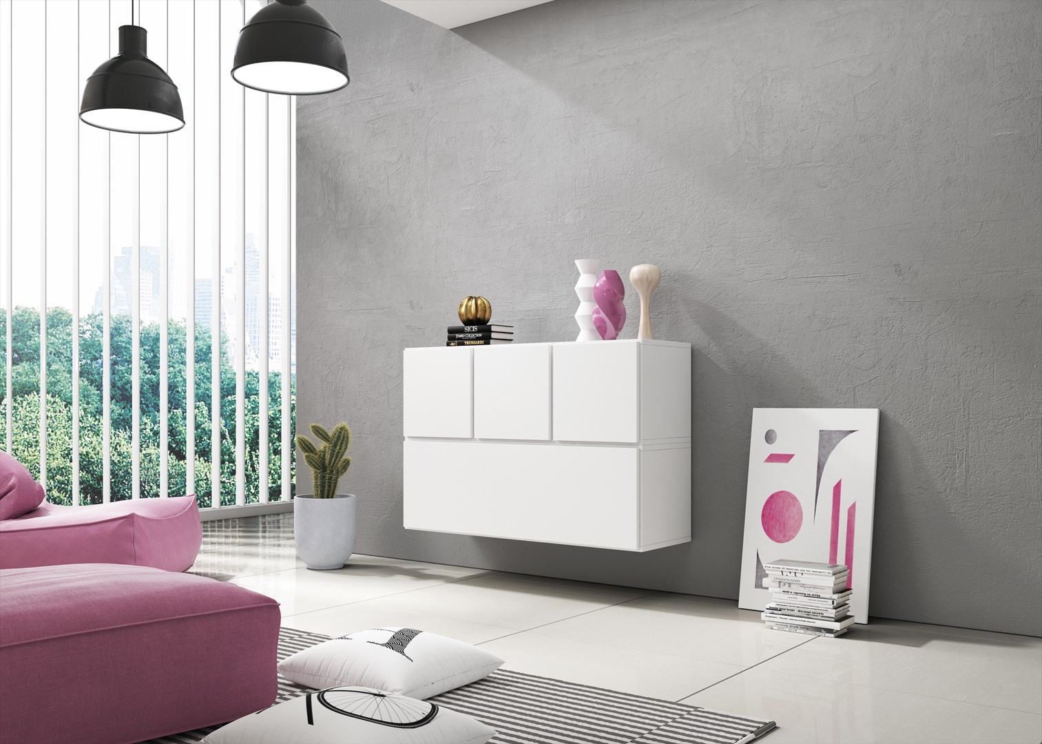 Cama living room furniture set ROCO 13 (RO1 + 3xRO5) white/white/white Cama living room furniture set ROCO 13 (RO1 + 3xRO5) white/white/white