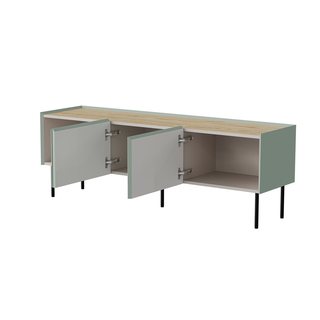 Cama FELLINI TV cabinet 150x40x52 olive + oiled oak top Cama FELLINI TV cabinet 150x40x52 olive + oiled oak top