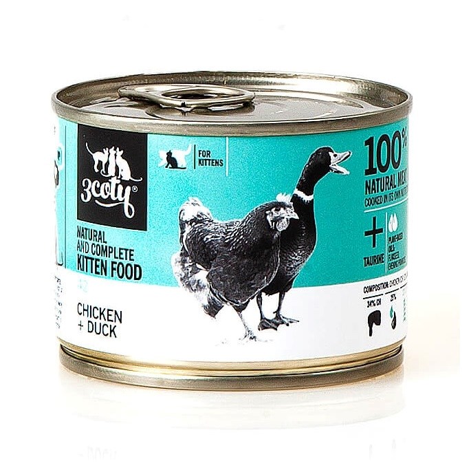 3COTY 42. Chicken and duck (kitten) - wet cat food - 180g 3COTY 42. Chicken and duck (kitten) - wet cat food - 180g