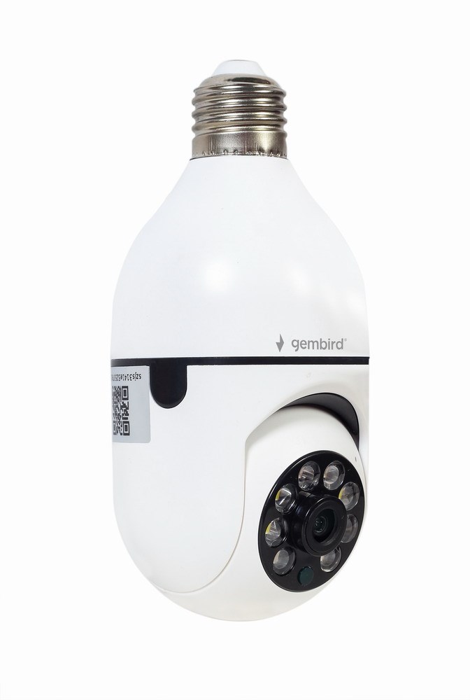 Gembird Slimme wifi camera 1080p draaibaar E27 Draaifitting kan in een lamp aansluiting. Gembird Slimme wifi camera 1080p draaibaar E27 Draaifitting kan in een lamp aansluiting.