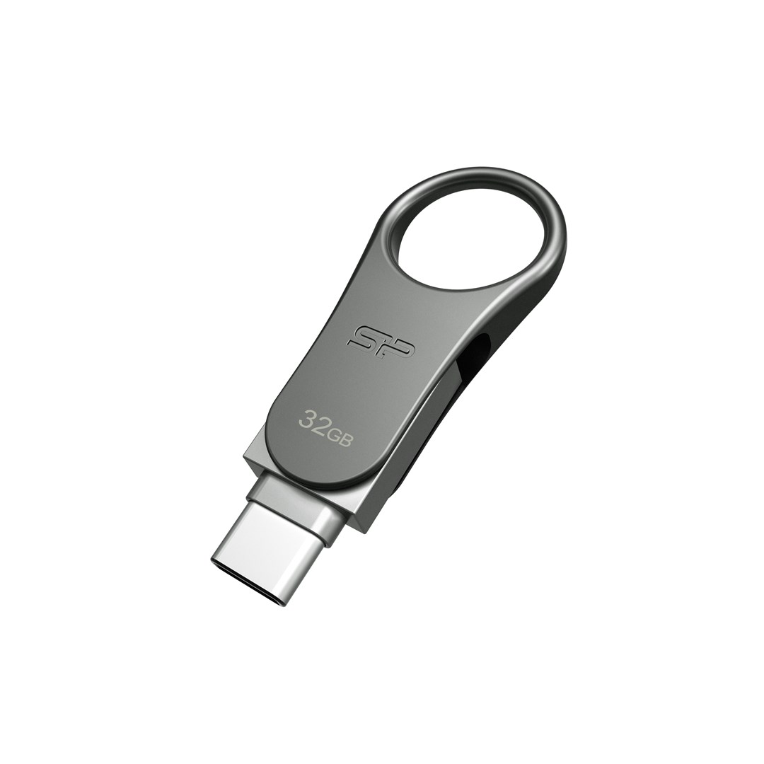 Silicon Power Mobile C80 USB flash drive 32 GB USB Type-A / USB Type-C 3.0 (3.1 Gen 1) Titanium Silicon Power Mobile C80 USB flash drive 32 GB USB Type-A / USB Type-C 3.0 (3.1 Gen 1) Titanium
