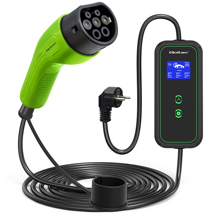 Qoltec Mobile EV Car Charger Adjustable 2in1 Type2 | 3.5kW | 230V | Wi-Fi | LCD | Portable | Wallbox | 5m Qoltec Mobile EV Car Charger Adjustable 2in1 Type2 | 3.5kW | 230V | Wi-Fi | LCD | Portable | Wallbox | 5m