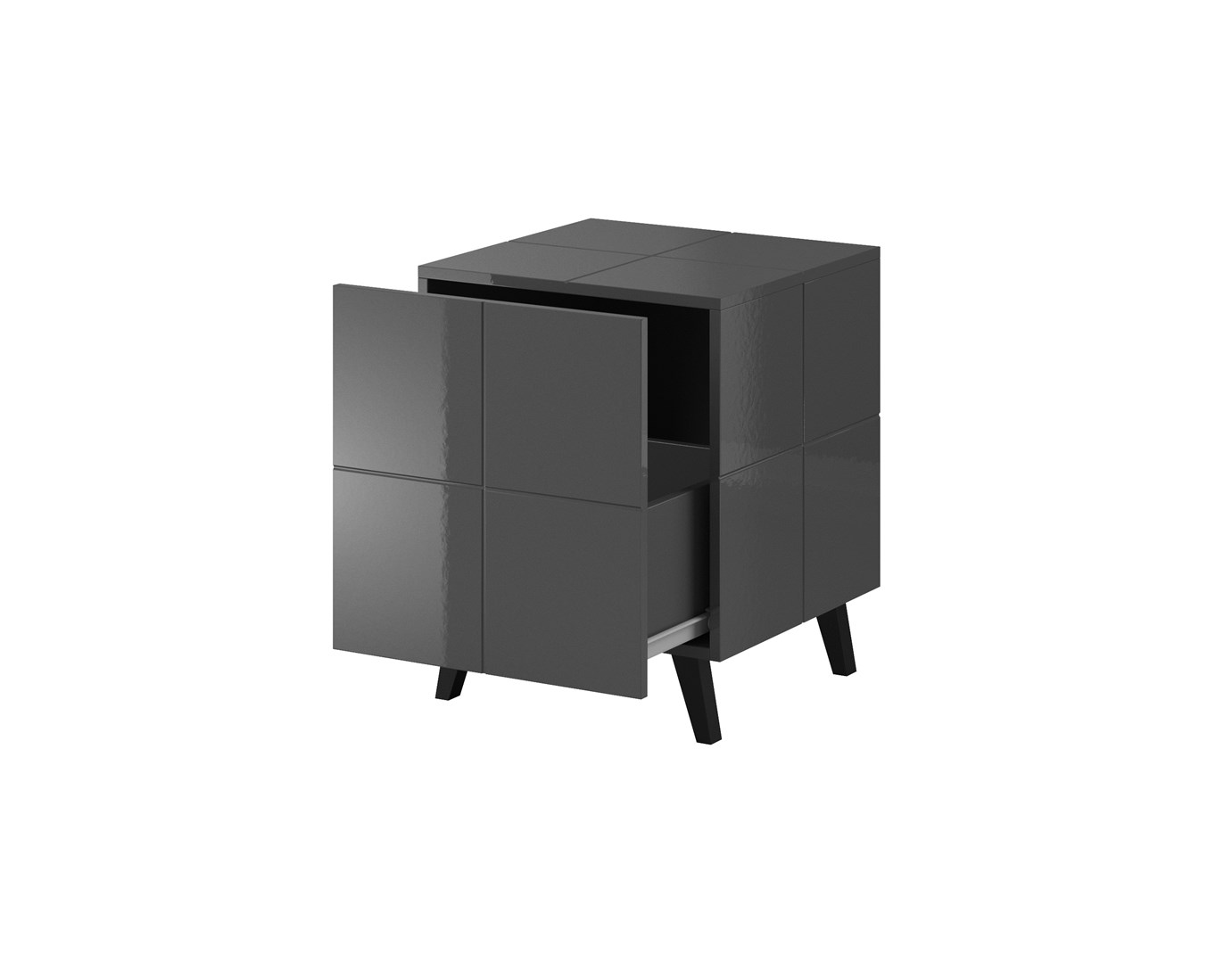 Cama bedside table REJA graphite grey gloss/graphite grey gloss Cama bedside table REJA graphite grey gloss/graphite grey gloss