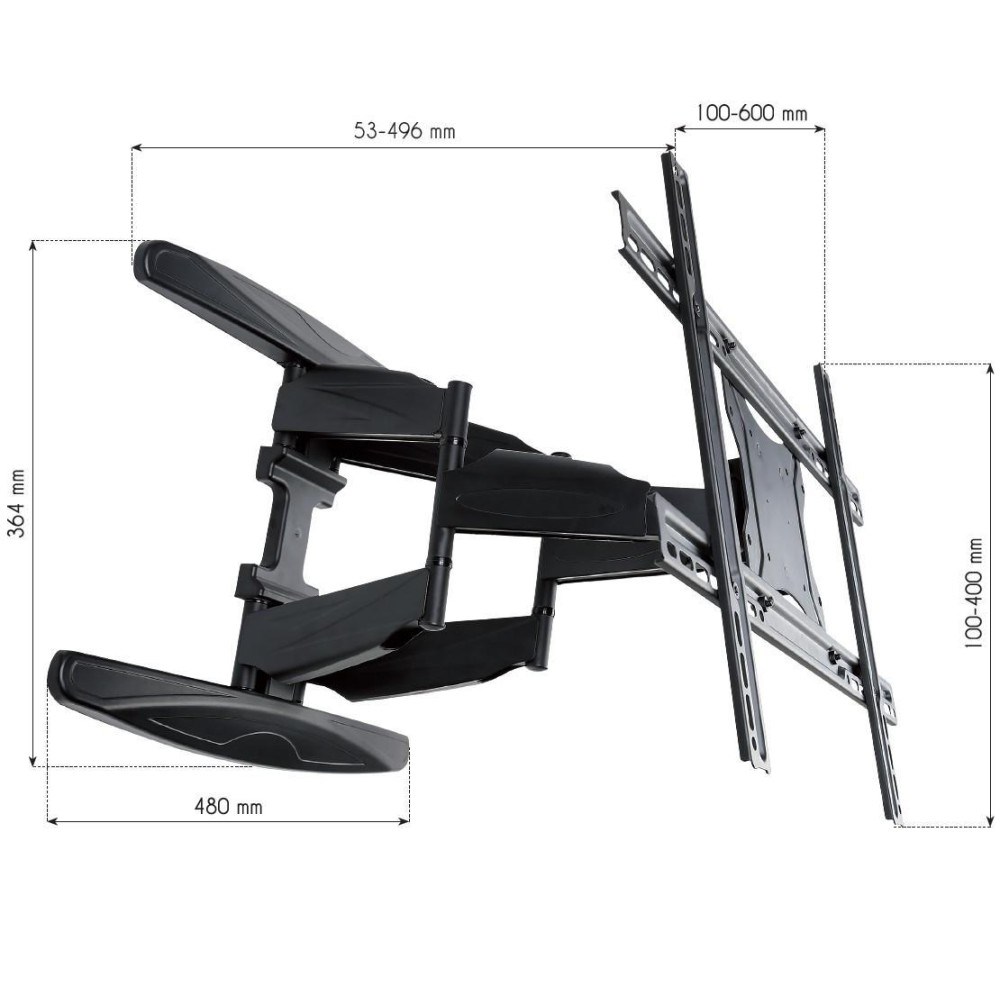 Techly 40-80 Ultra Slim Full Motion LCD TV Wall Mount Bracket Black" ICA-PLB 172L Techly 40-80 Ultra Slim Full Motion LCD TV Wall Mount Bracket Black" ICA-PLB 172L