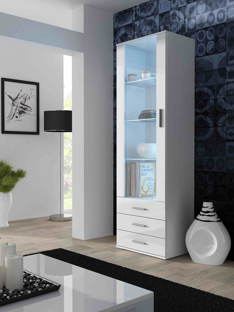 Cama display cabinet SOHO S1 white/white gloss Cama display cabinet SOHO S1 white/white gloss