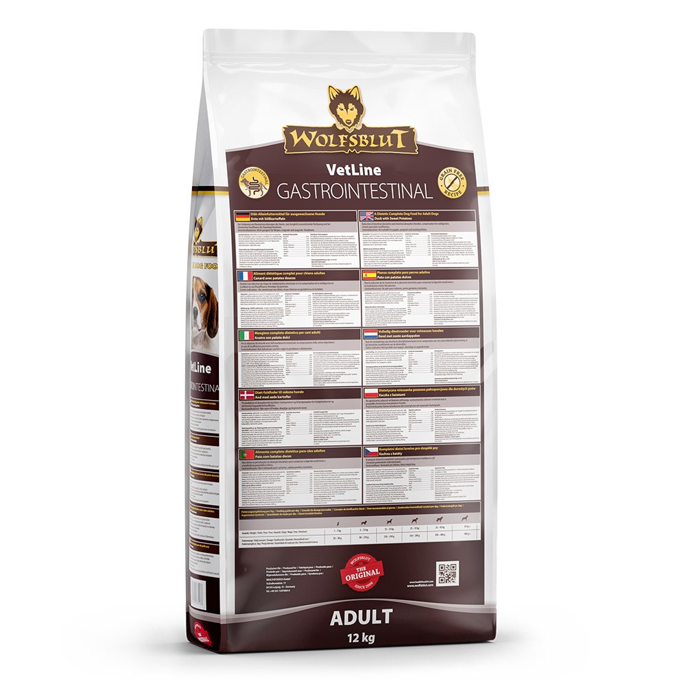WOLFSBLUT VetLine Gastrointestinal Duck - dry dog food - 12kg WOLFSBLUT VetLine Gastrointestinal Duck - dry dog food - 12kg