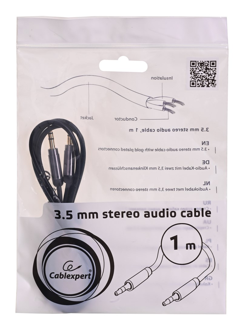 Gembird CCAP-444-1M audio cable 3.5mm Black Gembird CCAP-444-1M audio cable 3.5mm Black
