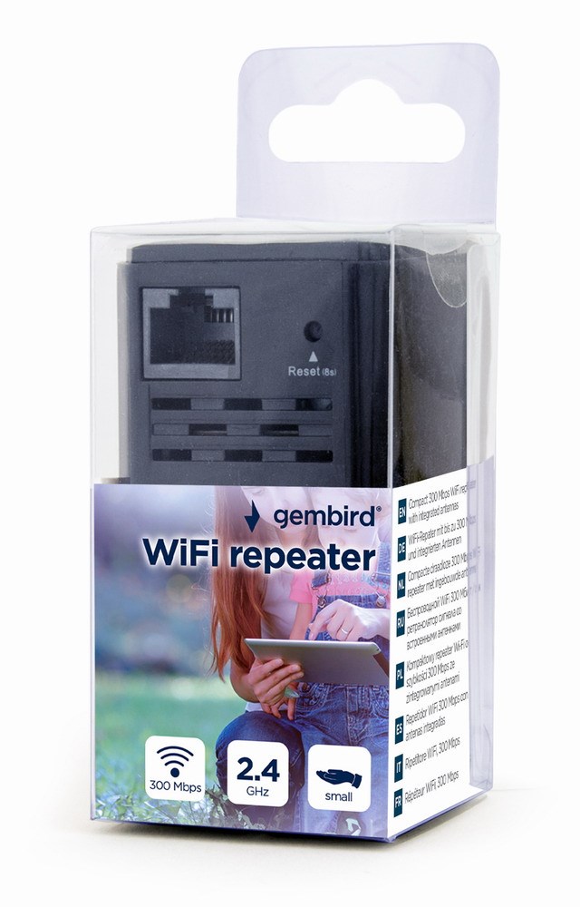 Gembird WNP-RP300-03-BK bridge/repeater Network repeater 300 Mbit/s Black Gembird WNP-RP300-03-BK bridge/repeater Network repeater 300 Mbit/s Black