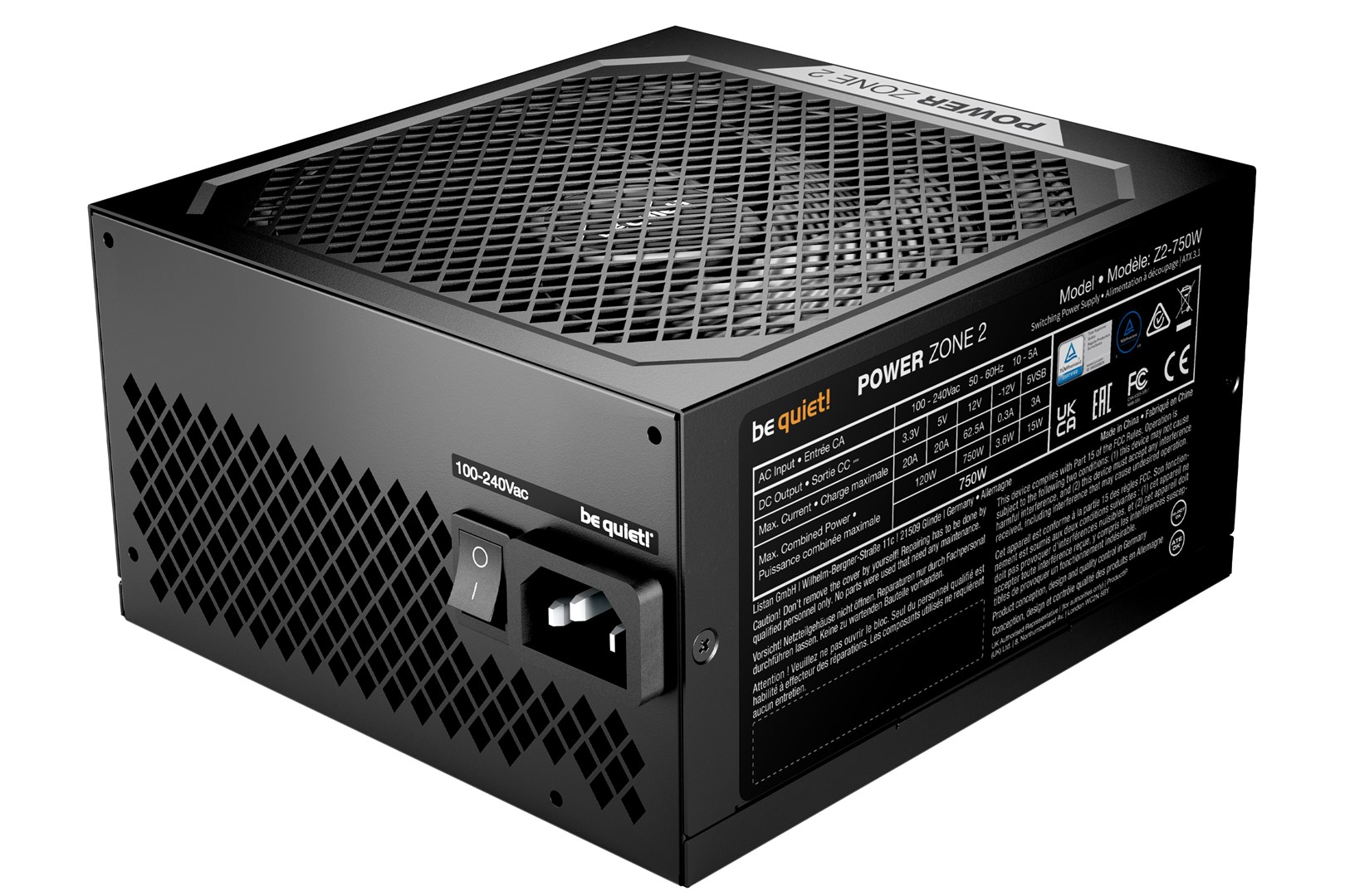 be quiet! POWER ZONE 2 750W power supply unit 20+4 pin ATX ATX Black be quiet! POWER ZONE 2 750W power supply unit 20+4 pin ATX ATX Black