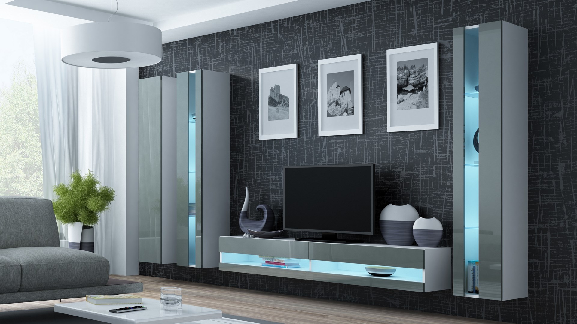 Cama Shelf unit VIGO NEW 180/40/30 white/grey gloss Cama Shelf unit VIGO NEW 180/40/30 white/grey gloss