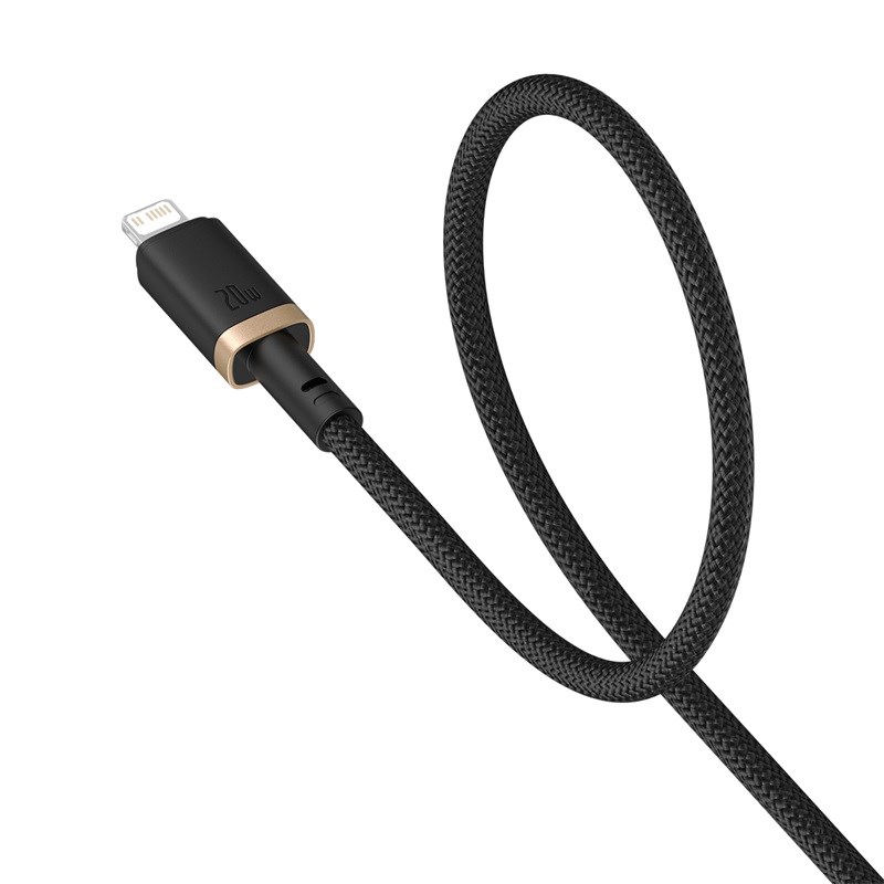 Baseus Dura USB-C - iP - USB-C to Lightning (7-pin) cable, 20 W, 2 m (black, gold) Baseus Dura USB-C - iP - USB-C to Lightning (7-pin) cable, 20 W, 2 m (black, gold)