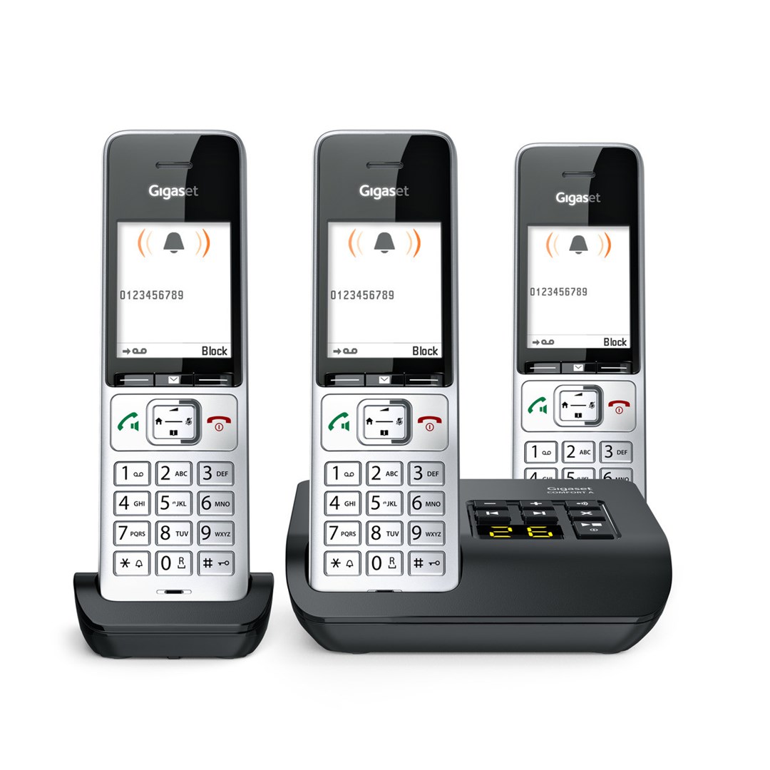 Gigaset COMFORT 500A Trio Analog/DECT telephone Caller ID Black, Silver Gigaset COMFORT 500A Trio Analog/DECT telephone Caller ID Black, Silver