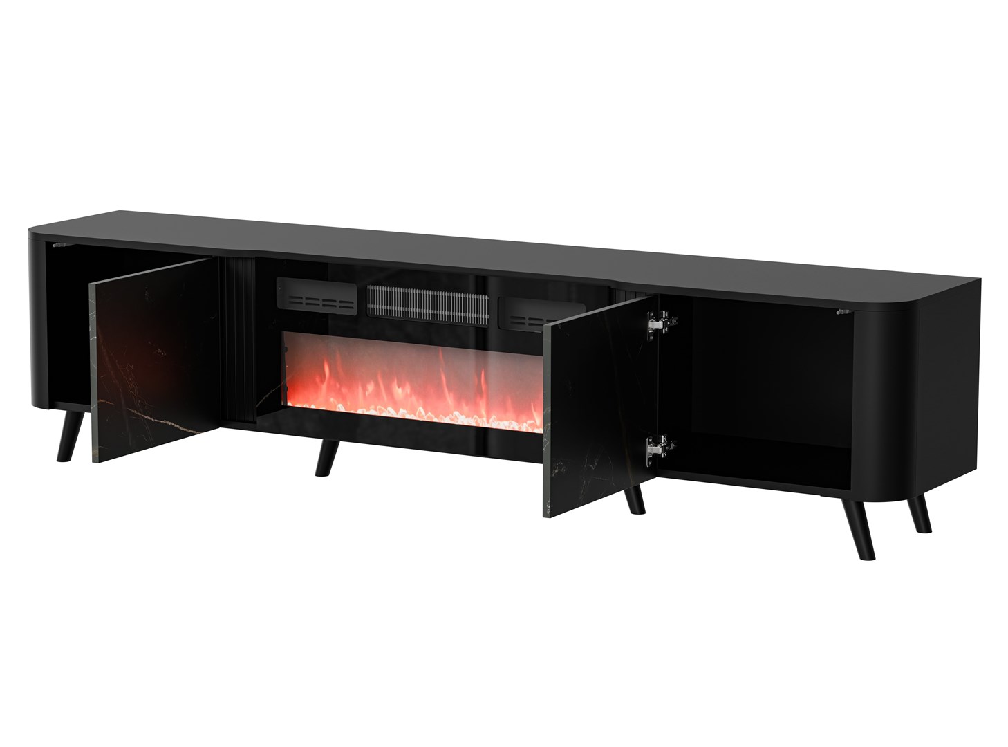 Cama RTV cabinet Volare 200 x 39 x 49 cm black/san sebastian + fireplace Cama RTV cabinet Volare 200 x 39 x 49 cm black/san sebastian + fireplace