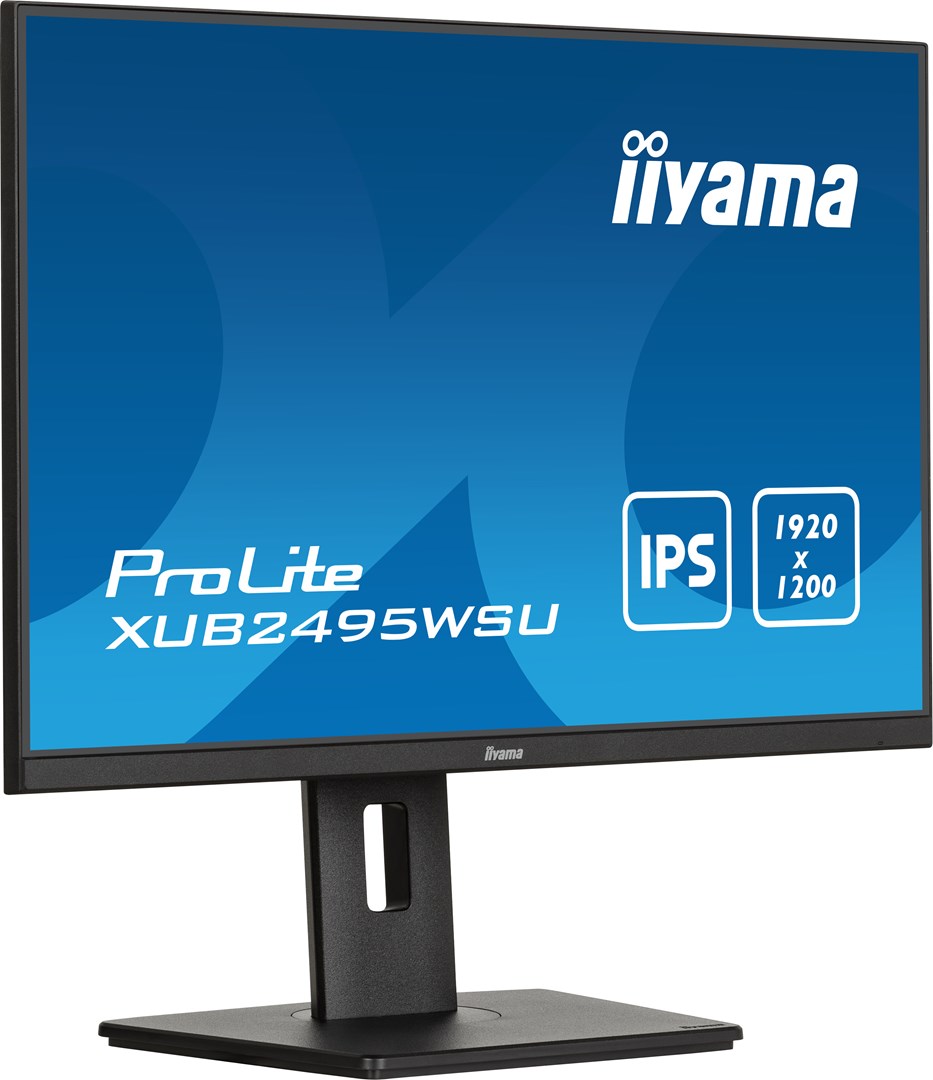 iiyama ProLite 24” 3-side borderless monitor featuring IPS (In-Plane-Switching) panel with a 16:10 aspect ratio and height-adjustable stand iiyama ProLite 24” 3-side borderless monitor featuring IPS (In-Plane-Switching) panel with a 16:10 aspect ratio and height-adjustable stand