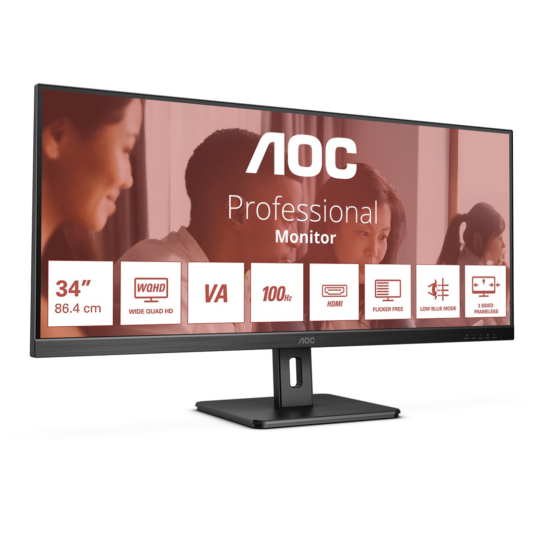 AOC U34E2M computer monitor 86.4 cm (34") 3440 x 1440 pixels Wide Quad HD Black AOC U34E2M computer monitor 86.4 cm (34") 3440 x 1440 pixels Wide Quad HD Black