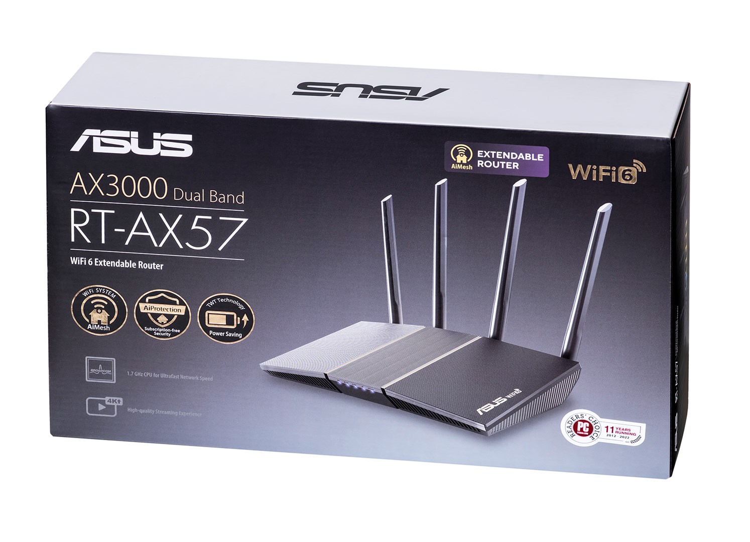 ASUS RT-AX57 wireless router Gigabit Ethernet Dual-band (2.4 GHz / 5 GHz) Black ASUS RT-AX57 wireless router Gigabit Ethernet Dual-band (2.4 GHz / 5 GHz) Black