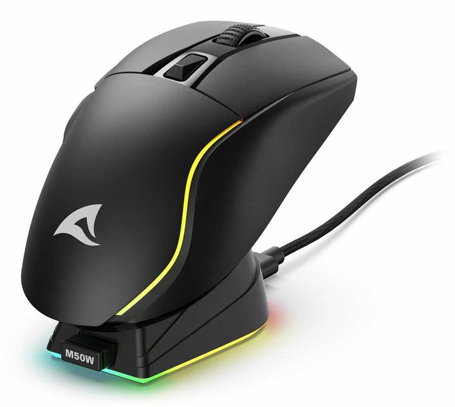 Sharkoon SGM50W mouse Gaming Right-hand RF Wireless + USB Type-A Optical 6400 DPI Sharkoon SGM50W mouse Gaming Right-hand RF Wireless + USB Type-A Optical 6400 DPI