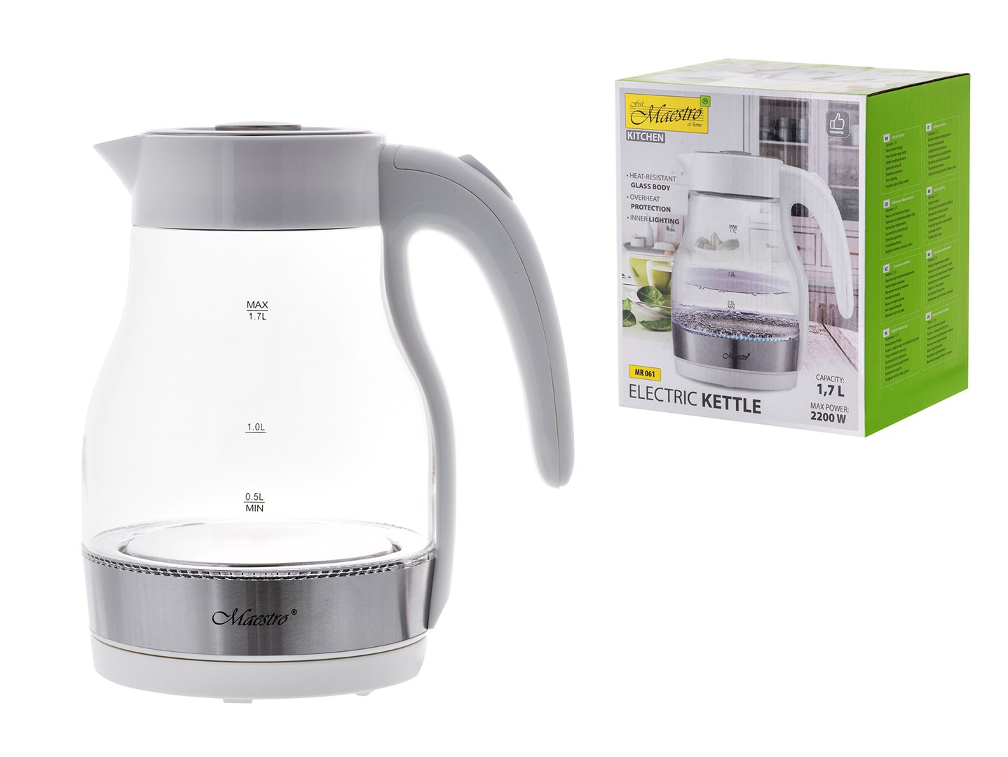 ELECTRIC KETTLE MAESTRO MR-061 WHITE ELECTRIC KETTLE MAESTRO MR-061 WHITE