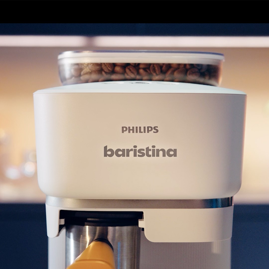 Philips Baristina Espresso Machine - Real espresso, made simple. Milky White with Mango Yellow Portafilter (BAR300/03) Philips Baristina Espresso Machine - Real espresso, made simple. Milky White with Mango Yellow Portafilter (BAR300/03)