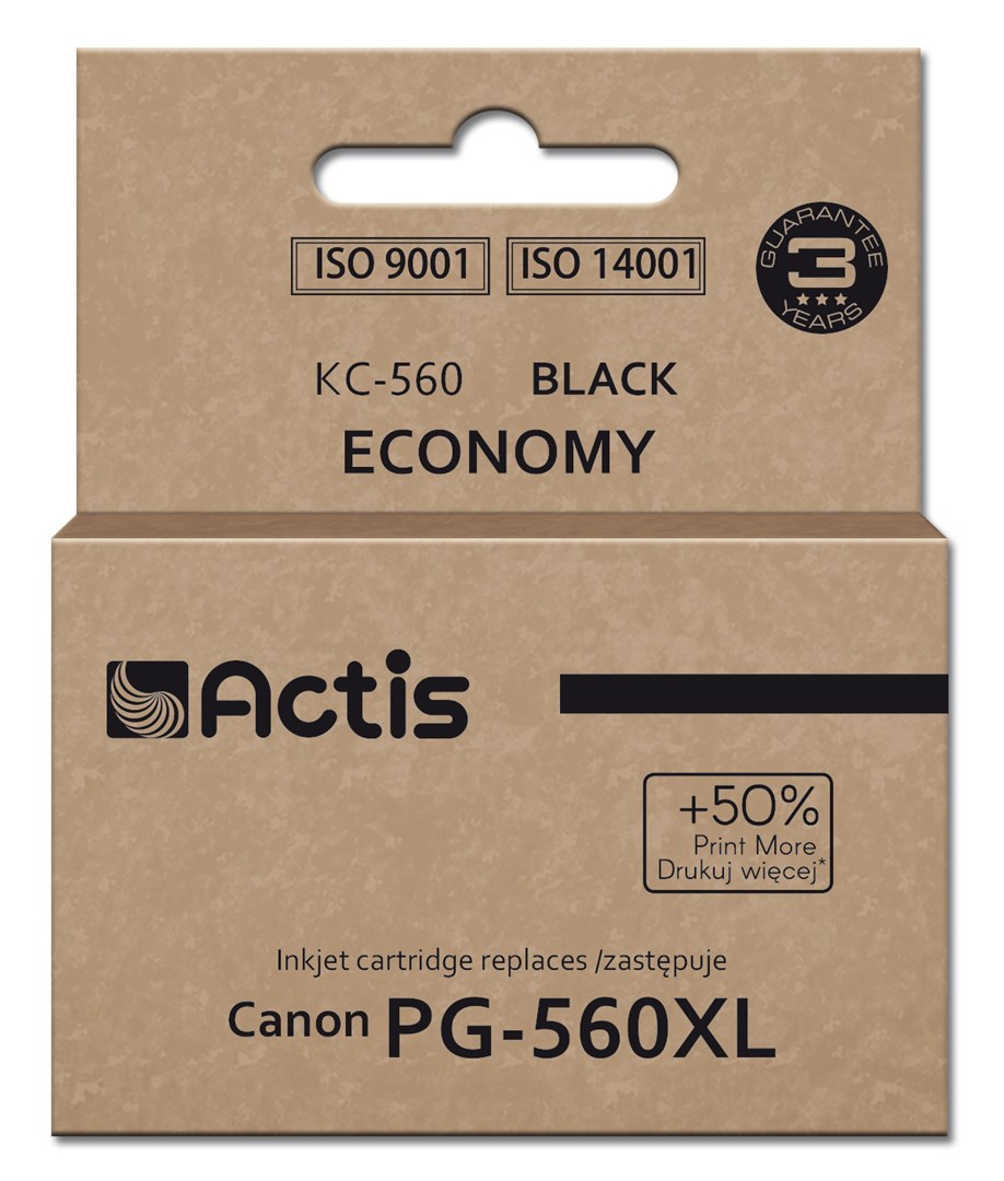 Actis KC-560 Ink (replacement for Canon PG-560XL; Supreme; 22 ml; black). Prints 50% more than OEM. Actis KC-560 Ink (replacement for Canon PG-560XL; Supreme; 22 ml; black). Prints 50% more than OEM.