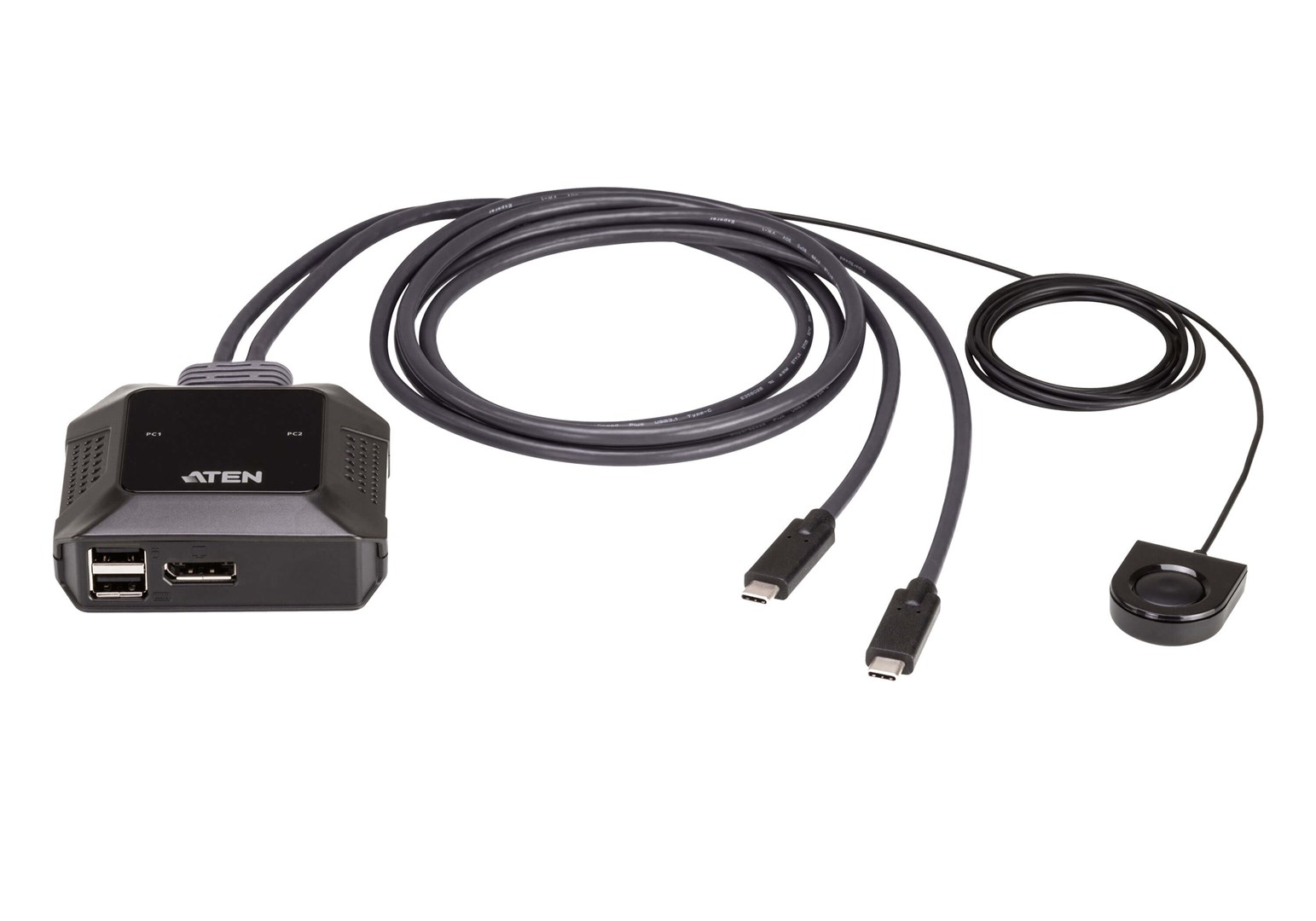 ATEN 2-Port USB-C 4K DisplayPort KVM Switch with Remote Port Selector ATEN 2-Port USB-C 4K DisplayPort KVM Switch with Remote Port Selector