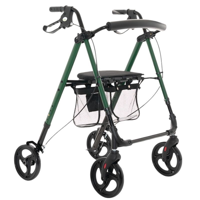 Rehabilitation support with seat and bag for seniors Green Rehabilitation support with seat and bag for seniors Green