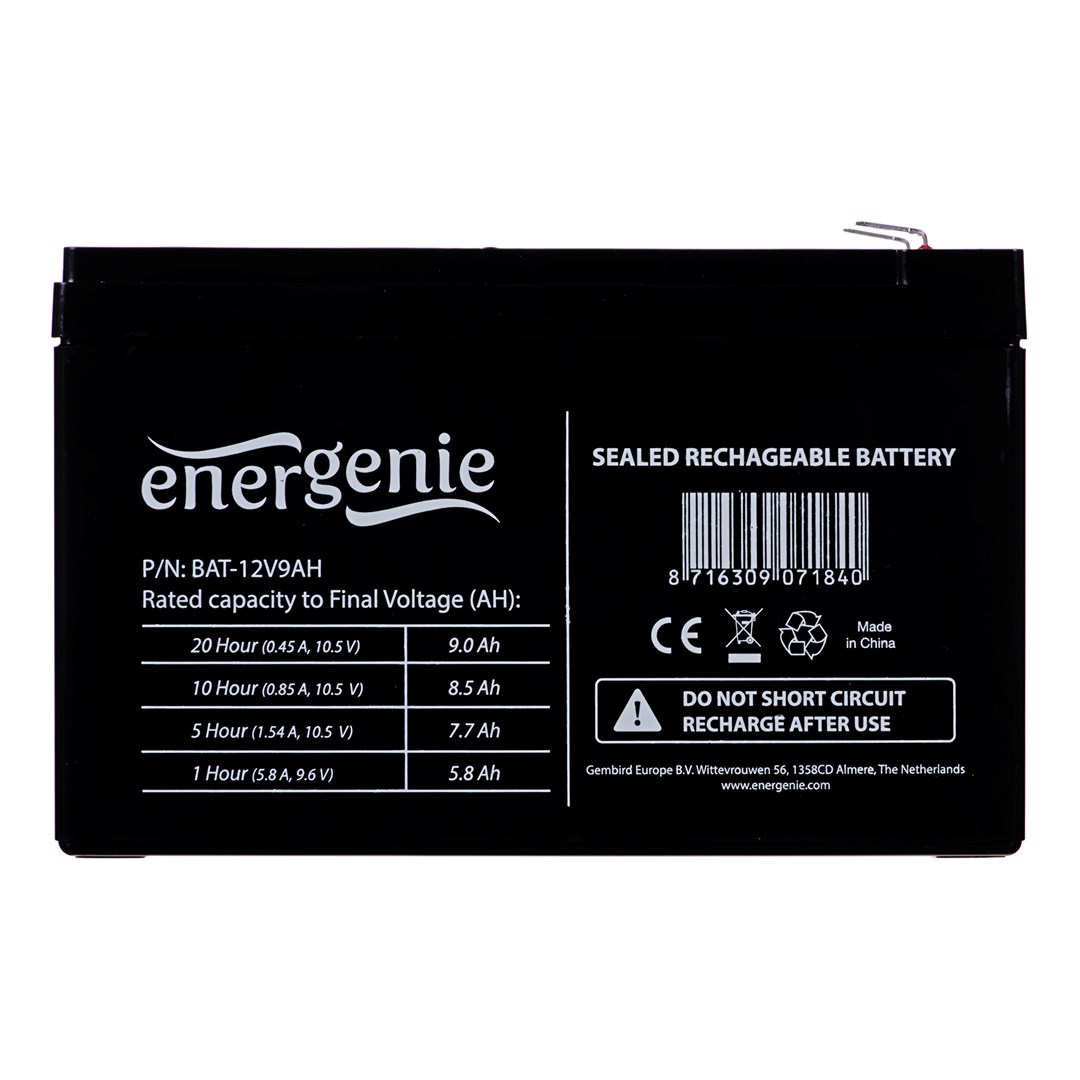 Gembird BAT-12V9AH Gel battery, universal 12V/9AH Gembird BAT-12V9AH Gel battery, universal 12V/9AH