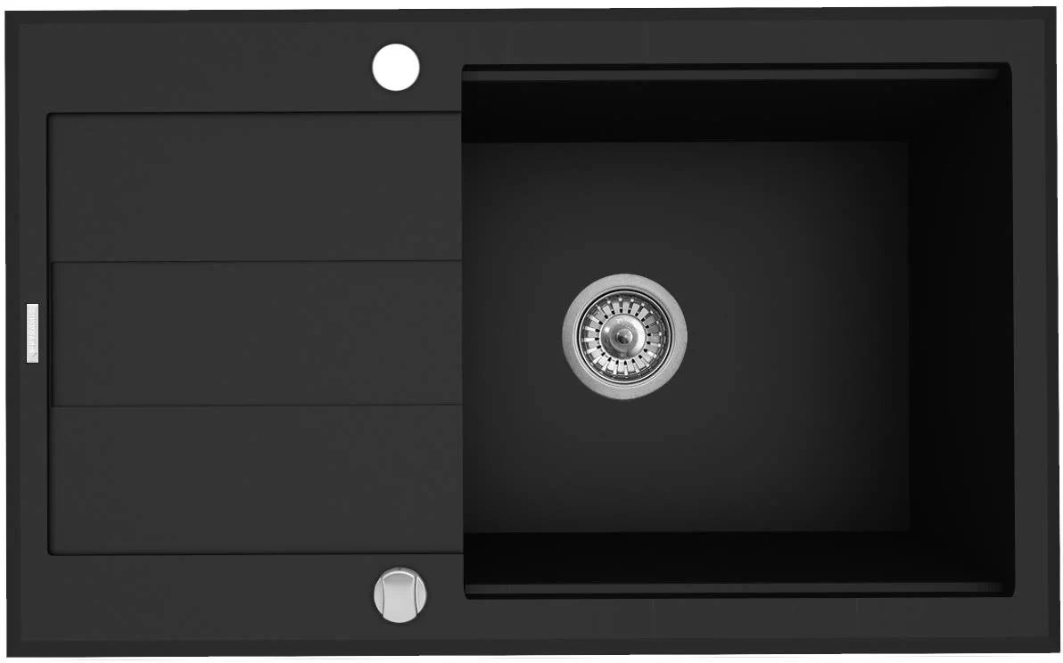 Pyramis Sparta Plus Lux 78X48 1B 1D 070167101 Granite sink with drainer, 1 bowl, Volcano (black) Pyramis Sparta Plus Lux 78X48 1B 1D 070167101 Granite sink with drainer, 1 bowl, Volcano (black)