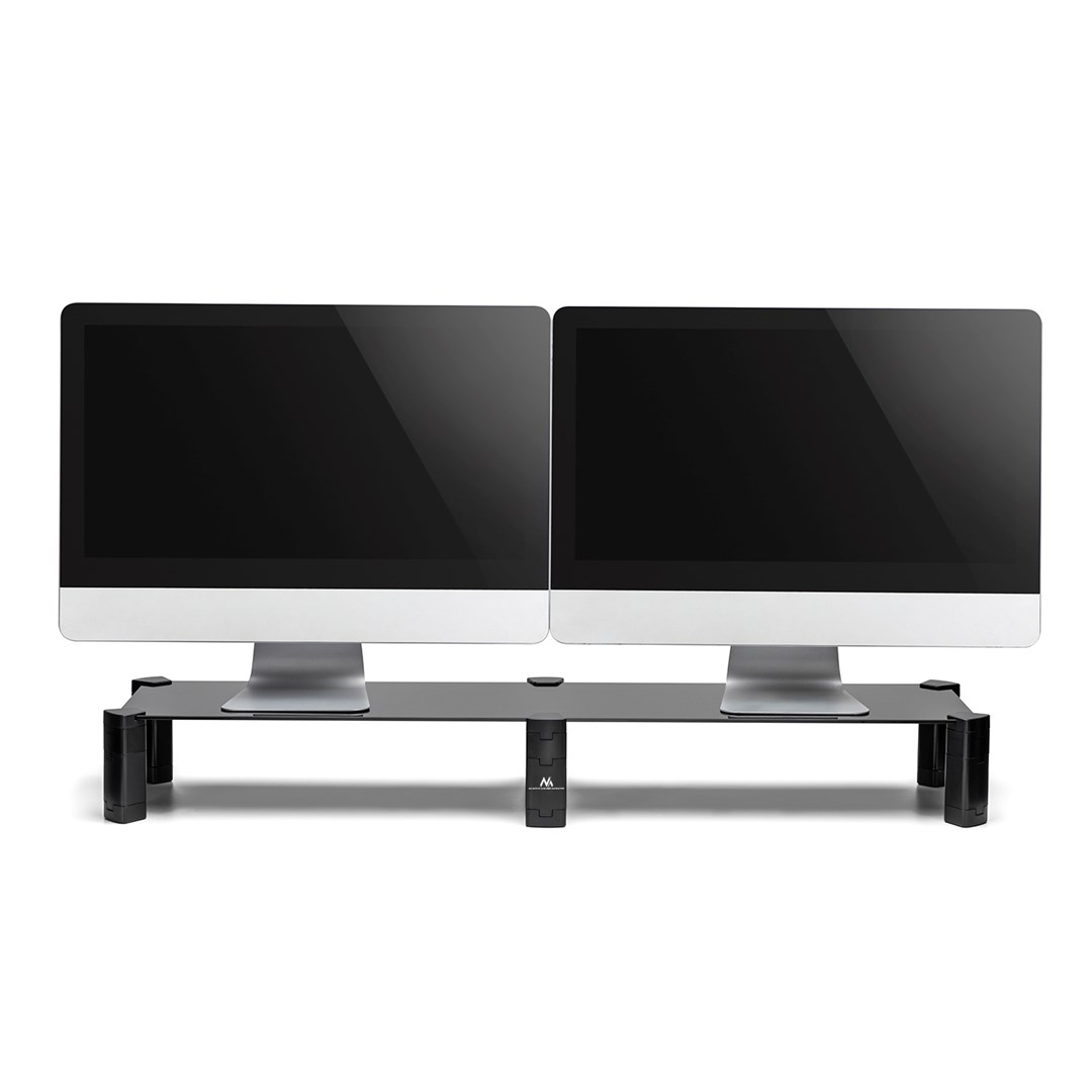 Dual Monitor Stand - Double Maclean, max. 20kg, tempered glass, (1029x285x127mm), MC-936 Dual Monitor Stand - Double Maclean, max. 20kg, tempered glass, (1029x285x127mm), MC-936