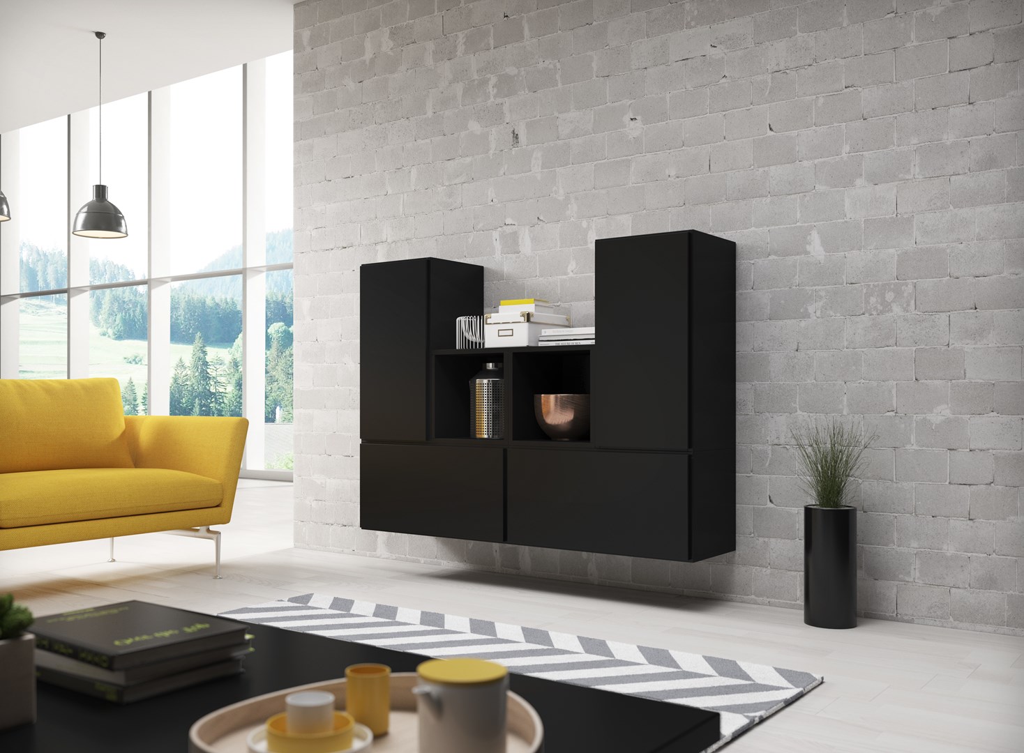 Cama living room furniture set ROCO 18 (4xRO3 + 2xRO6) black/black/black Cama living room furniture set ROCO 18 (4xRO3 + 2xRO6) black/black/black
