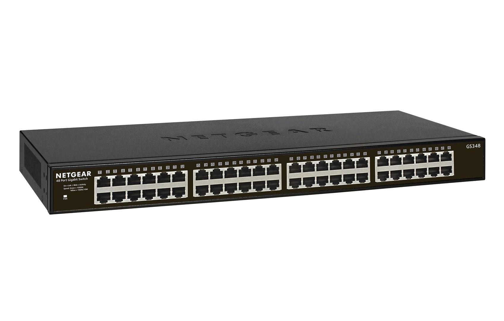 NETGEAR GS348 Unmanaged Gigabit Ethernet (10/100/1000) 1U Black NETGEAR GS348 Unmanaged Gigabit Ethernet (10/100/1000) 1U Black