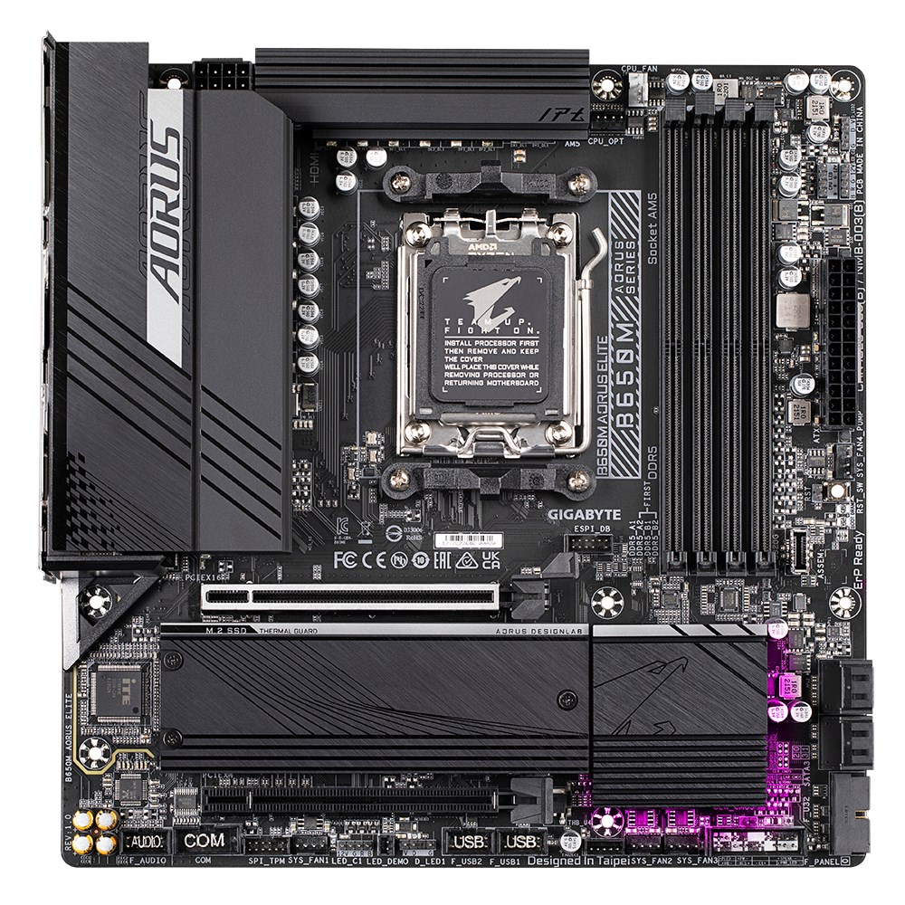 GIGABYTE B650M AORUS ELITE Motherboard - AMD Ryzen 9000 CPUs, 12+2+2 Phases VRM, up to 8000MHz DDR5, 1xPCIe 5.0 + 1xPCIe 4.0 M.2, 2.5GbE LAN, USB 3.2 Gen 2x2 GIGABYTE B650M AORUS ELITE Motherboard - AMD Ryzen 9000 CPUs, 12+2+2 Phases VRM, up to 8000MHz DDR5, 1xPCIe 5.0 + 1xPCIe 4.0 M.2, 2.5GbE LAN, USB 3.2 Gen 2x2