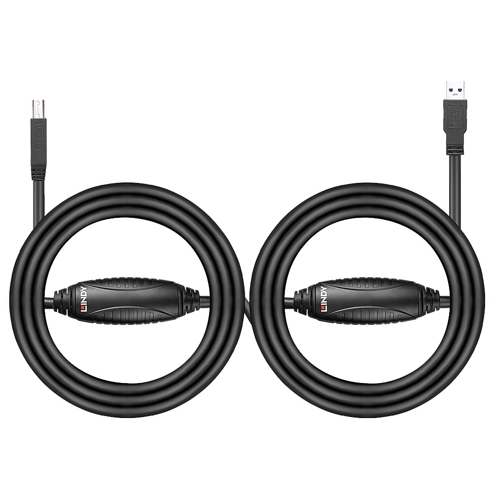 Active USB 3.0 A/B Cable 10m Lindy Active USB 3.0 A/B Cable 10m Lindy