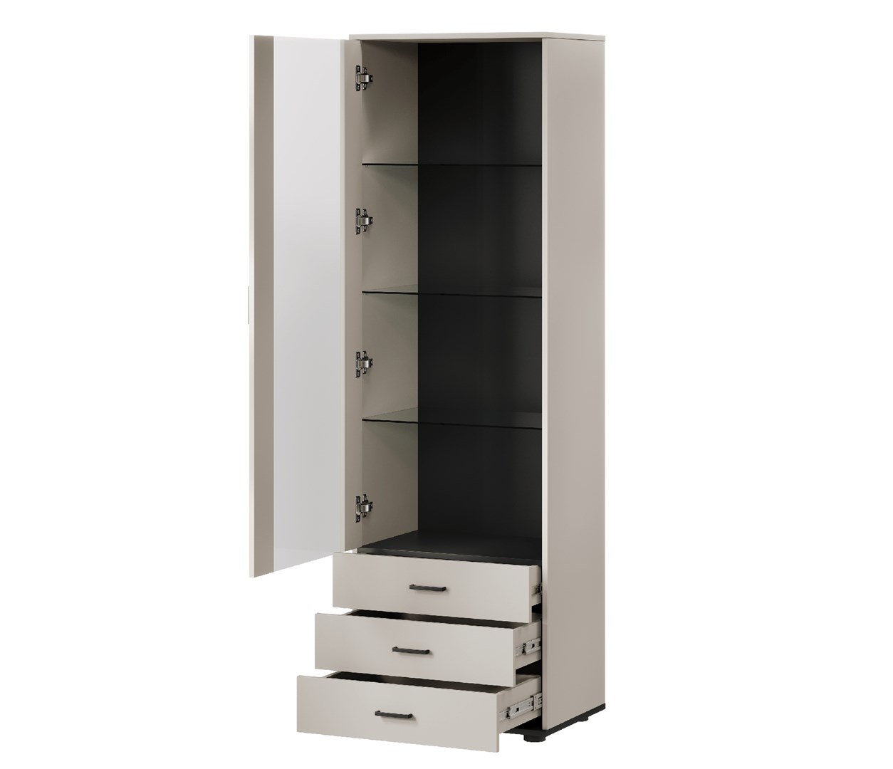 Cama S1 SOHO display cabinet 60x41x192 cashmere + black Cama S1 SOHO display cabinet 60x41x192 cashmere + black