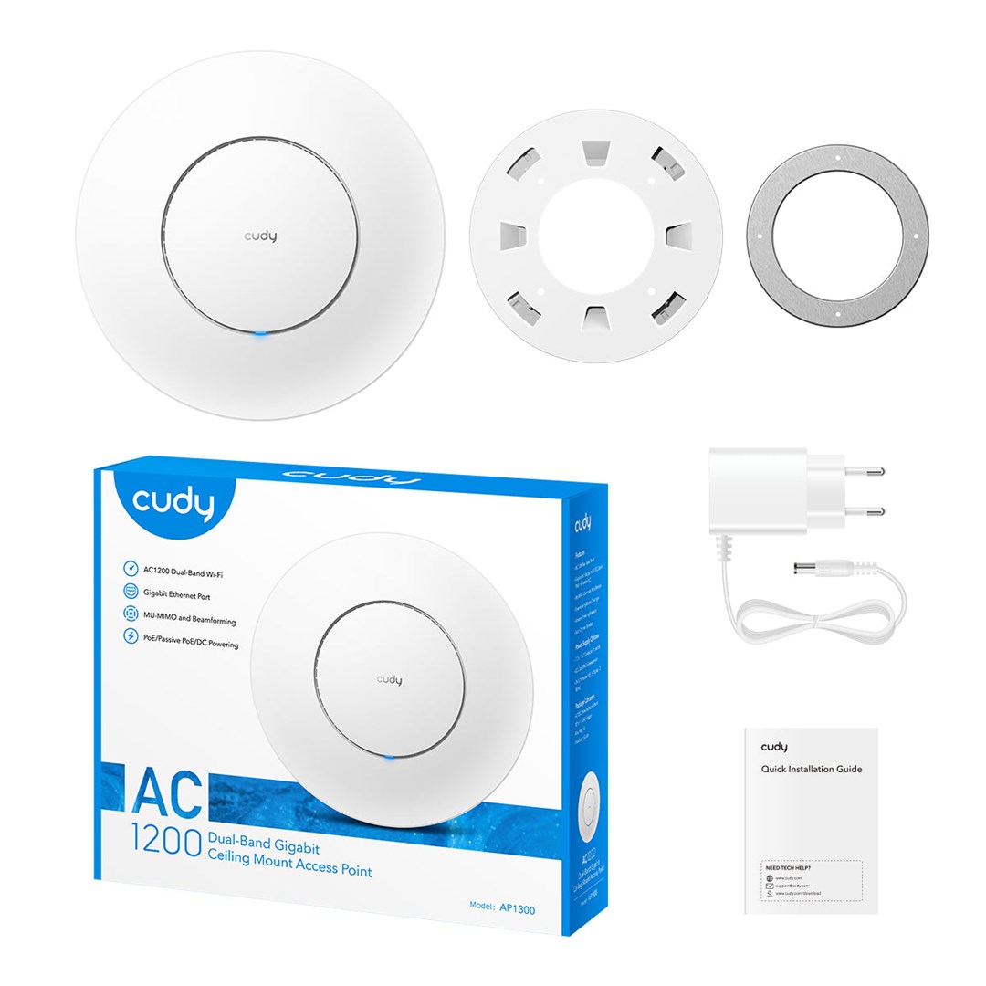 Cudy AP1300 867 Mbit/s White Power over Ethernet (PoE) Cudy AP1300 867 Mbit/s White Power over Ethernet (PoE)