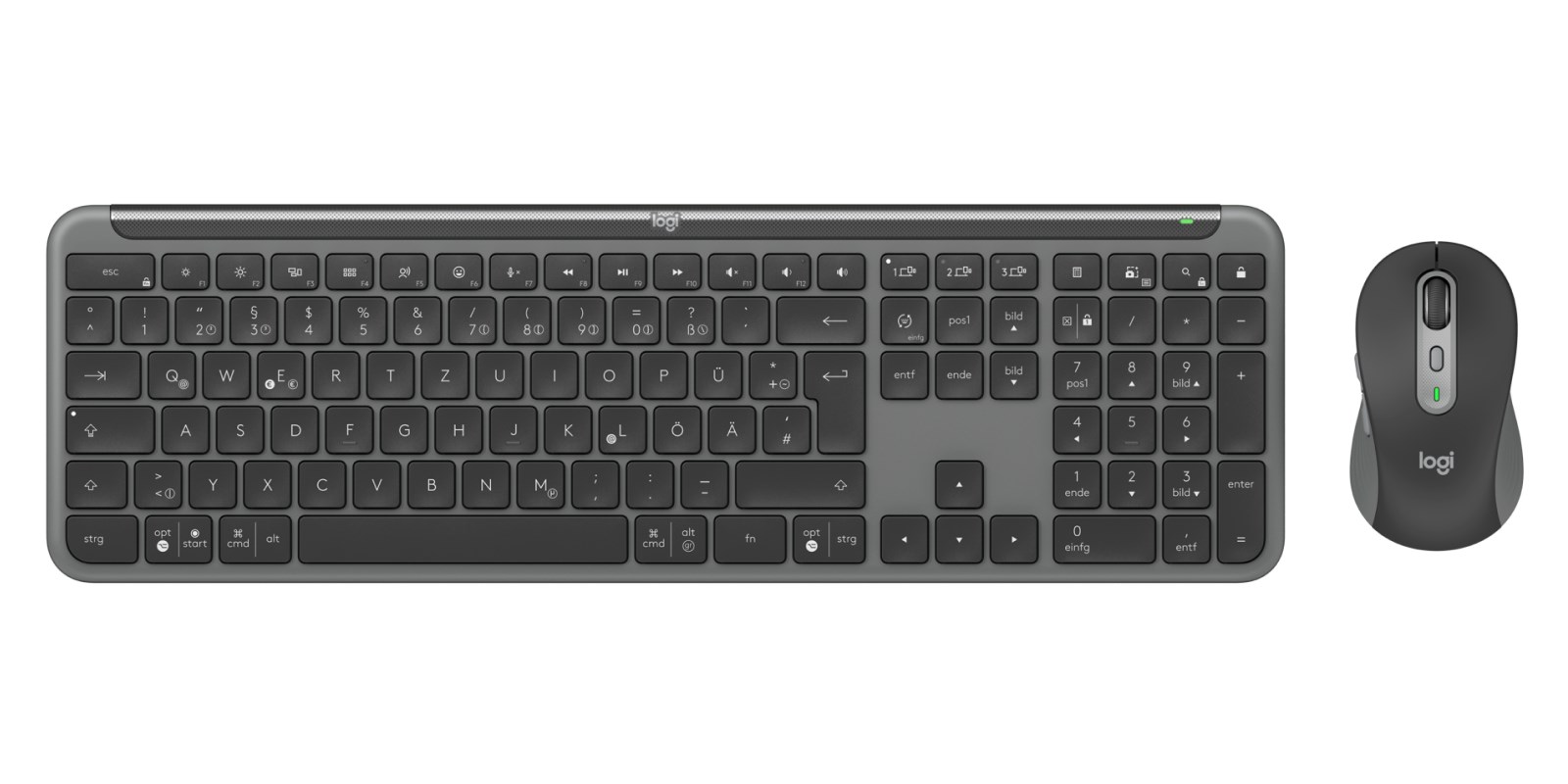 Logitech 920-012504 keyboard Mouse included Office RF Wireless + Bluetooth QWERTZ German Graphite Logitech 920-012504 keyboard Mouse included Office RF Wireless + Bluetooth QWERTZ German Graphite