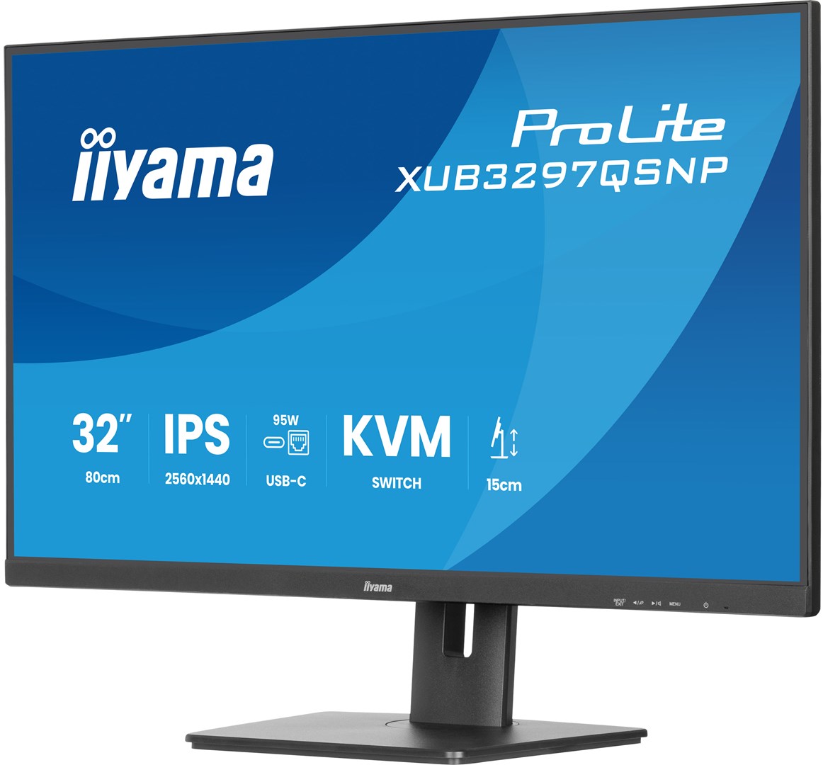 iiyama ProLite 32’’ QHD IPS technology panel with RJ45 (LAN), KVM Switch and USB-C Dock with 95W power delivery iiyama ProLite 32’’ QHD IPS technology panel with RJ45 (LAN), KVM Switch and USB-C Dock with 95W power delivery