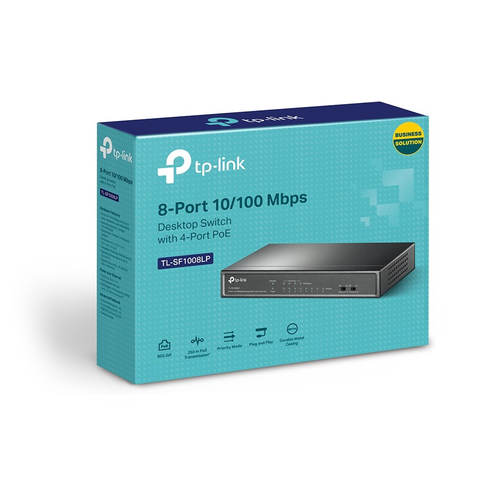 TP-Link TL-SF1008LP network switch Unmanaged Fast Ethernet (10/100) Power over Ethernet (PoE) Black TP-Link TL-SF1008LP network switch Unmanaged Fast Ethernet (10/100) Power over Ethernet (PoE) Black