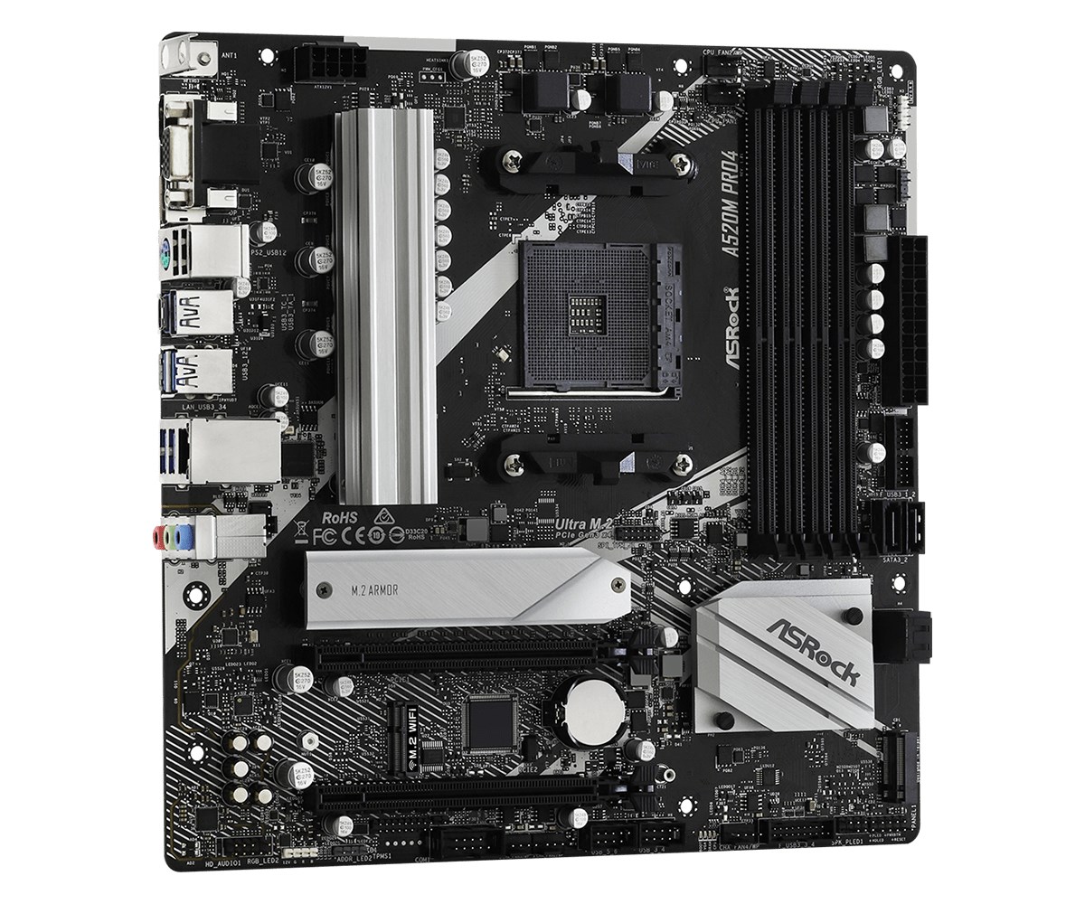 Asrock A520M Pro4 Socket AM4 micro ATX Asrock A520M Pro4 Socket AM4 micro ATX