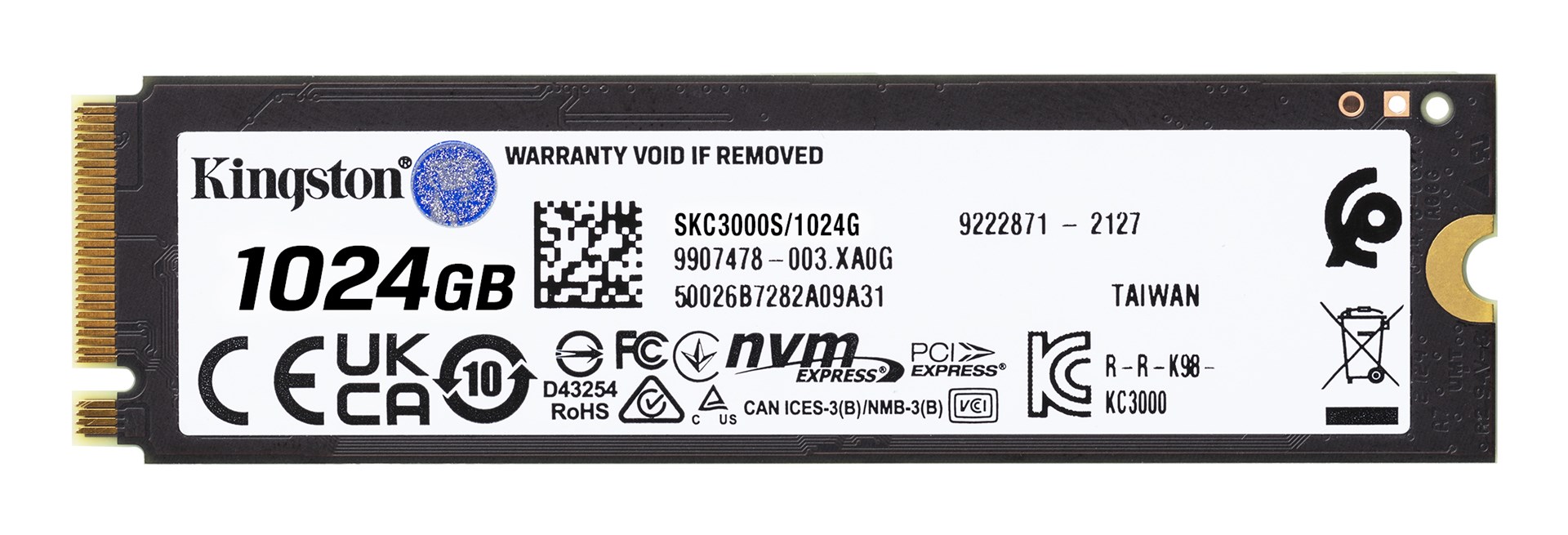Kingston Technology KC3000 M.2 1024 GB PCI Express 4.0 3D TLC NVMe Kingston Technology KC3000 M.2 1024 GB PCI Express 4.0 3D TLC NVMe