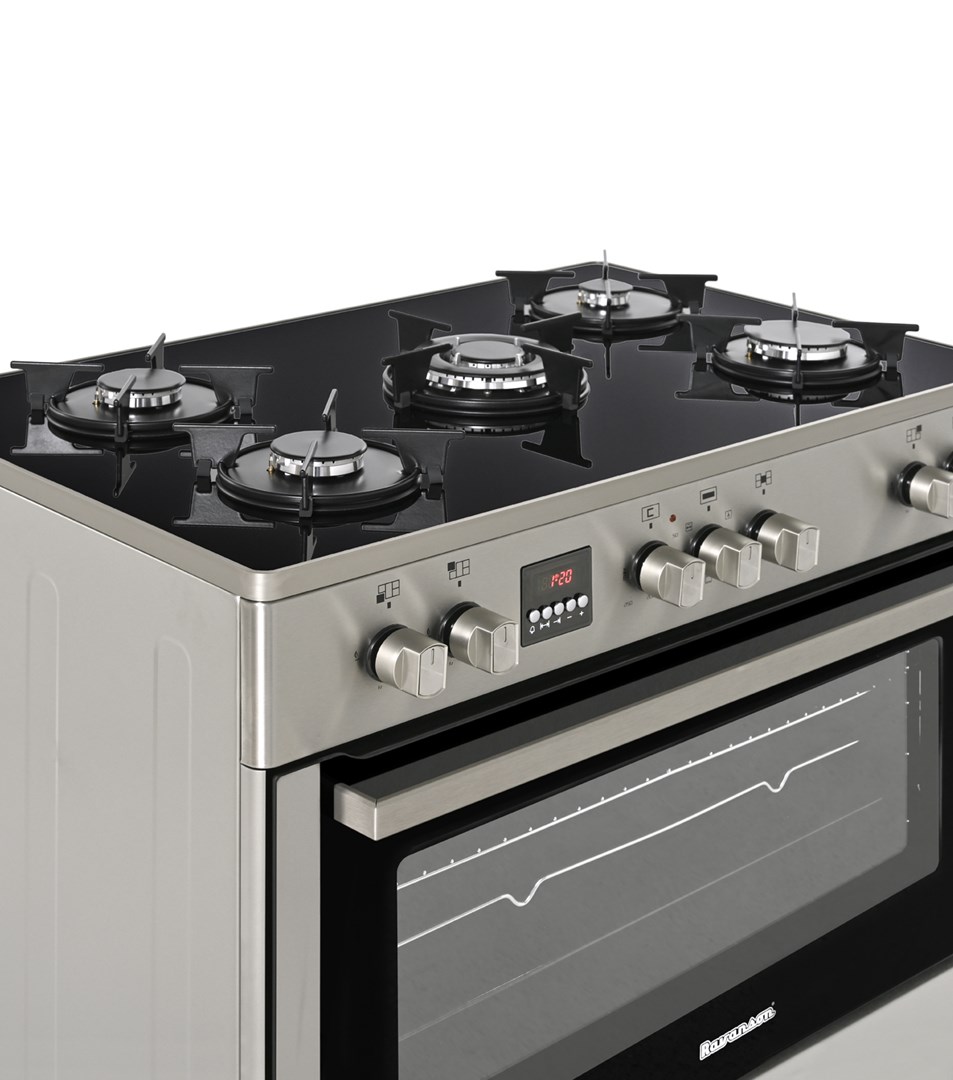 Ravanson KWGE-K90 Glass Inox gas-electric cooker Ravanson KWGE-K90 Glass Inox gas-electric cooker