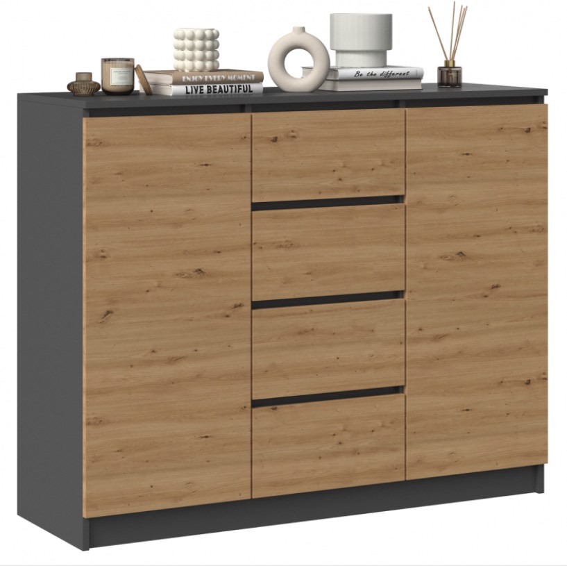 2D4S chest of drawers 120x40x97 cm, anthracite/artisan 2D4S chest of drawers 120x40x97 cm, anthracite/artisan