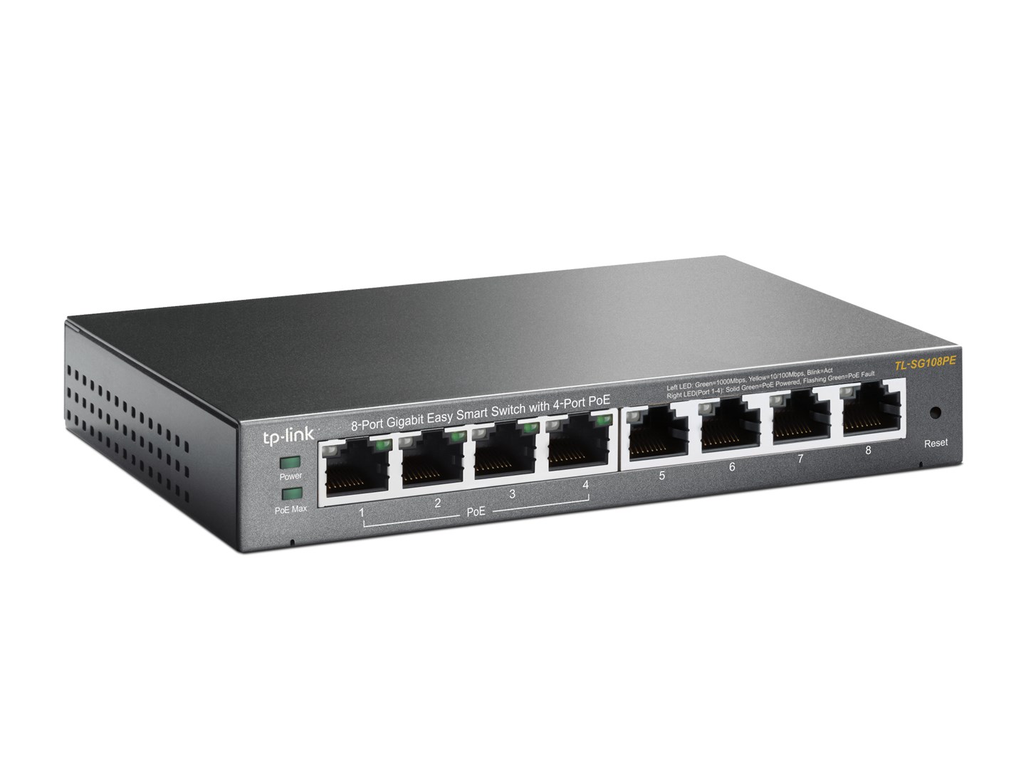 TP-Link 8-Port Gigabit Easy Smart Switch with 4-Port PoE TP-Link 8-Port Gigabit Easy Smart Switch with 4-Port PoE